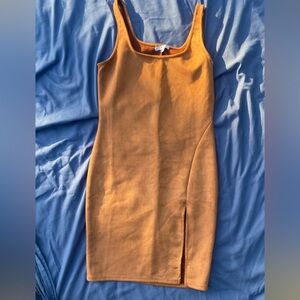 Iris Suede Slit Dress